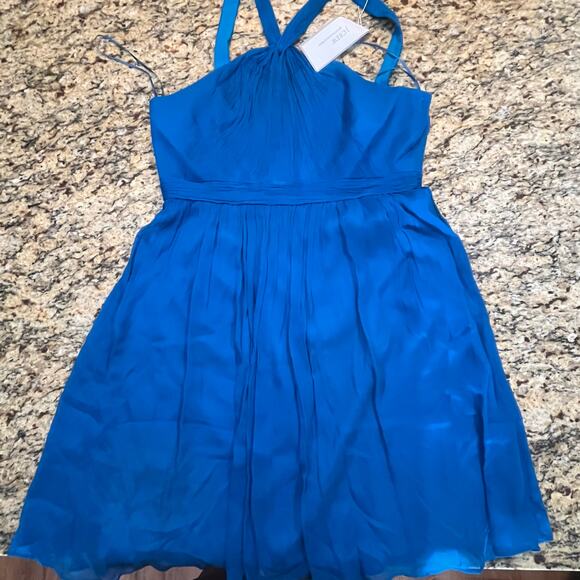 J. Crew Dress Halter Top Sweetheart Party Cocktail 100% silk Crepe Size 14 Lined - Picture 2 of 10